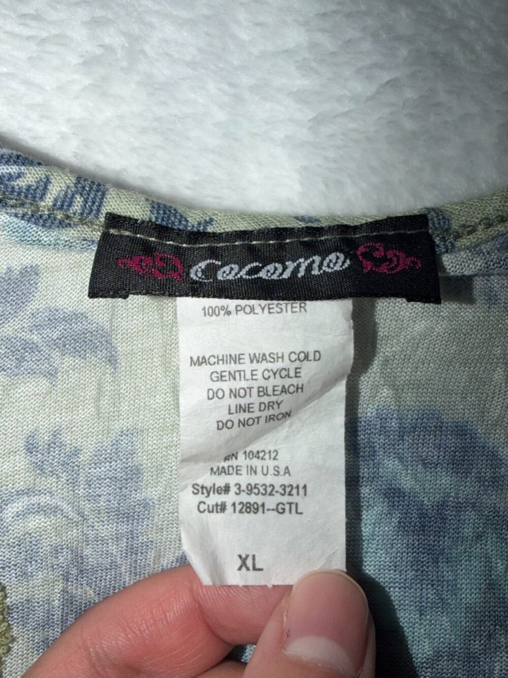 Vintage Y2K Cocomo Blue & Cream Lace Babydoll Top - XL (Fits like L) - Picture 2 of 3
